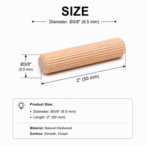 Chevilles en bois, tiges, haute ténacité, écologiques, extrémités biseautées, coniques, droites, rainurées, accessoires de meubles, origine Vietnam - Product Image 2