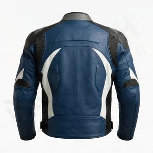 เสื้อแจ็คเก็ตหนังสำหรับขี่มอเตอร์ไซค์บุรุษ ป้องกันภัย ทนทาน คุณภาพพรีเมียม สำหรับการเดินทาง  รับสั่งทำสีตามต้องการ - Product Image 2