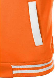 Chaqueta Versity Naranja con Capucha, Mangas Naranjas, Estilo Letterman OEM, Ropa Urbana Unisex - Product Image 4
