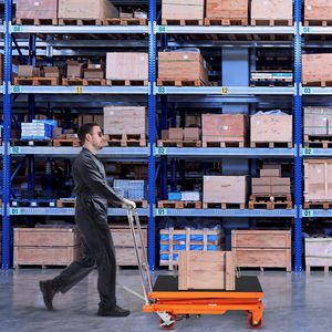 Carrello Elevatore Manuale a Doppia Forbice, Capacità 150 kg, Altezza di Sollevamento 127 cm, 4 Ruote con Tappetino Antiscivolo, Idraulico per Carico Merci - Product Image 5