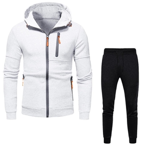 Mens Slim Fit Hooded Tracksuit Set Breathable Sportswear <b>Jogging</b> <b>Suit</b> with Zipper Pockets Custom Bulk Wholesale - Product Image 2