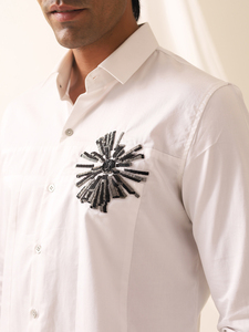 Men's <b>Boho</b> Casual <b>Shirts</b> 100% Cotton Breathable Quick Dry Embroidered Knitted Button Collar Solid Pattern Full Sleeve Summer - Product Image 3