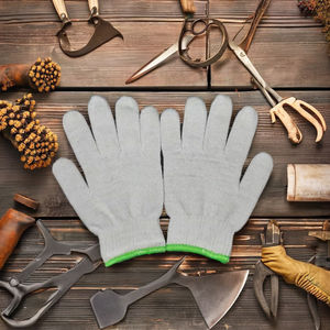 TM Guantes DE SEGURIDAD blancos naturales Durable Resistente al frío Uso general Algodón Poliéster Sin costuras Talla única Fabricado en Hanoi - Product Image 5