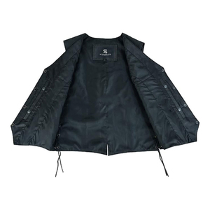 <b>Women</b> Leather Biker Vest Vintage Motorcycle Style Slim Fit Sleeveless <b>Waistcoat</b> Outerwear V Neck Zipper Casual Windproof - Product Image 6