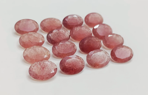 Cuarzo Rojo Fresa Facetado en Forma Ovalada, Gema de 16*12 mm, 14*10 mm, 100% Gema Natural para Joyería a Precio de Mayoreo - Product Image 2