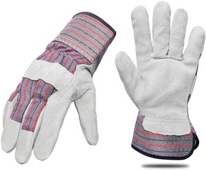 Guantes de trabajo de construcción de servicio pesado Guantes de seguridad de resistencia al corte con piel de cuero dividido de vaca Tamaño XL Goma para trabajar Canadá - Product Image 1