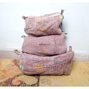Custom Made Zipper Kantha 100% kantha patch work Cotton Pouches Available in Assorted Designs and Sizes for women's gift - Product Image 1