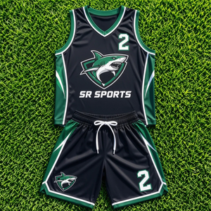 Tenues de basket-ball personnalisées Sibrin |   Maillots et shorts d'équipe avec logo, nom et numéro |   Ensemble de basket-ball réversible sublimé USA - Product Image 5