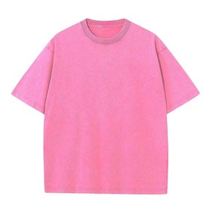 เสื้อยืดสไตล์วินเทจฟอกสีแบบทำเก่าสำหรับผู้ชาย เสื้อโอเวอร์ไซส์ใส่สบายสำหรับฤดูร้อน เสื้อยืดผ้าฝ้าย 100% เสื้อผ้าผู้ชายไซส์ใหญ่ - Product Image 5
