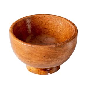 Cuenco de madera clásico con base de pedestal Acabado suave Perfecto para servir aperitivos Elegante Durable Ideal para uso diario en la cocina - Product Image 1