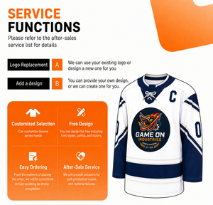Team Name Number ICE Hockey Printed Jersey <b>Tops</b> V-Neck Long Sleeve 100% Polyester Hockey Jerseys Men - Product Image 3