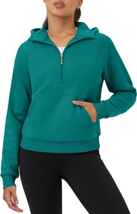 <b>Women</b> Half <b>Zip</b> Hoodie Premium Quality Soft Fleece Fabric Long Sleeve Casual Streetwear Fashion Pullover For Everyday Wear - Product Image 4