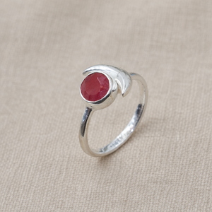Natural Pink Ruby 925 Sterling Silver <b>Ring</b> Handmade Moon Design Gemstone <b>Ring</b> <b>Adjustable</b> Boho Jewelry Gift for Women Unisex Her - Product Image 5