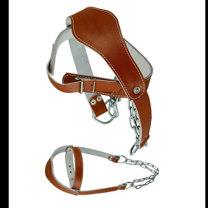 Customized Heavy-Duty Soft Strong Leather <b>Head</b> Harness Powerlifting Gym Fitness Safety <b>Training</b> Gear for Weightlifting Neck - Product Image 6