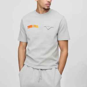 Camiseta de Hombre de Gran Tamaño y Corte Holgado de la Mejor Calidad, 200g, 100% Algodón, Impresión Digital Personalizada con Logotipo, Venta al Por Mayor, Estilo Hip Hop - Product Image 1