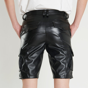 Shorts cargo blancs pour hommes, taille mi-haute, fermeture boutonnée, couleur unie, style décontracté, en coton, avec poches - Product Image 5