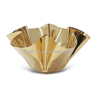Bol à bonbons en aluminium plaqué or au design moderne, forme géométrique, vente chaude pour les hôtels, service de table, bol poli - Product Image 5