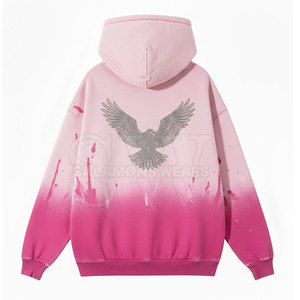 Custom Unisex <b>Rhinestone</b> <b>Hoodies</b> Street Wear Hoodie Pullover Thick Fleece Oversize Custom Sweatshirt Plus Size Men's <b>Hoodies</b> - Product Image 2