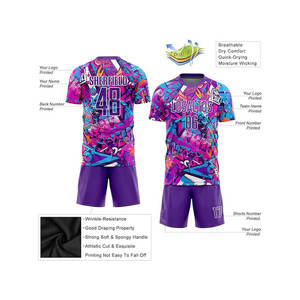 Uniforme de Fútbol Transpirable de Manga Corta para Adultos, 100% Poliéster, Personalizable con Nombres de Equipo y Jugadores, para Todas las Temporadas - Product Image 6