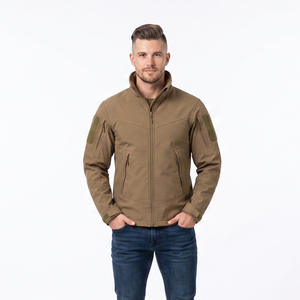 Veste d'hiver unisexe décontractée à col montant, imperméable et coupe-vent, 100 % polyester, en polaire, avec fermeture éclair intégrale et logo sur le devant - Product Image 4