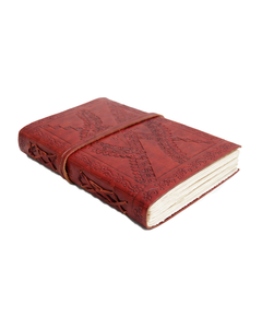 Cuaderno de Cuero Vintage Hecho a Mano |   Diario de cuero genuino repujado con correa envolvente |   Libreta de Viaje Rústica con Páginas en Blanco - Product Image 2