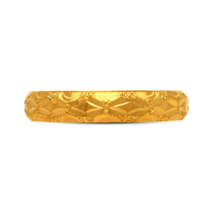 Premium Faceted Textured <b>Gold</b> Plated Band <b>Ring</b> for Women Unique <b>Vintage</b> Style Statement Fashion Jewelry - Product Image 3