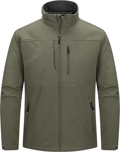 Veste softshell légère imperméable pour homme, doublée de polaire, coupe-vent, idéale pour les voyages, la randonnée, le golf et la moto - Product Image 1