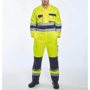 Construction Men's Cotton <b>Work</b> Coveralls Safety <b>Overalls</b> Reflective Strips Mechanics Jumpsuit Durable Working Uniform - Product Image 4