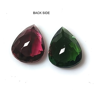 Ensemble de 2 pierres précieuses de tourmaline naturelle zambienne calibrée, multicolores pastel, taille poire, 7x9 mm, 2,80 carats au total - Product Image 5