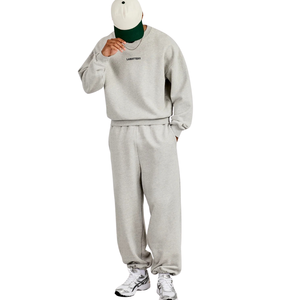 <b>Mens</b> Casual Crew Neck <b>Top</b> and Elastic Cuff Joggers Two Piece Relaxed Fit Tracksuit with Drawstring Waist <b>Long</b> <b>Sleeves</b> OEM Lounge - Product Image 5