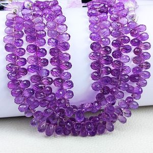 Natural Purple Amethyst Faceted Teardrop <b>Loose</b> <b>Beads</b> Strand 7x5mm Genuine Gemstone <b>Beads</b> For Jewelry Making Wholesale Supplies - Product Image 1