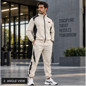 Survêtement de jogging sportif sublimé pour homme, blanc et noir, coupe-vent, avec fermeture éclair intégrale, respirant, logo avant, OEM, le plus vendu 2026 - Product Image 2
