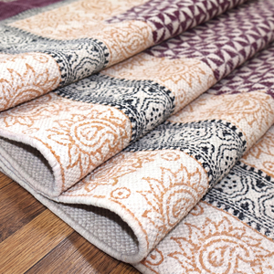 Alfombra de Oración Hecha a Mano con Estampado de Bloques de Algodón, Antideslizante, Lavable, de Tejido Plano y Reversible para Decoración del Hogar, Proveedor Mayorista - Product Image 6