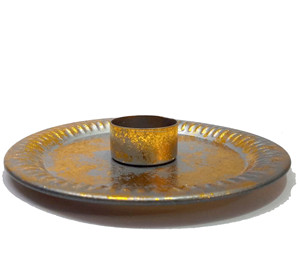 Plaque en fer doré Bougeoir Pilier en fer décoratif Plaque à bougie pour décoration de maison et de jardin - Product Image 2