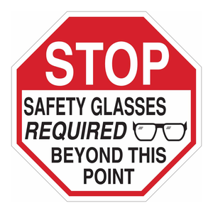Señal de Advertencia de Uso de Gafas de Seguridad Brady - Rojo/Blanco, 18 x 18 Pulgadas, Letrero de Tráfico Plegable Impreso con UV Industrial - Product Image 1