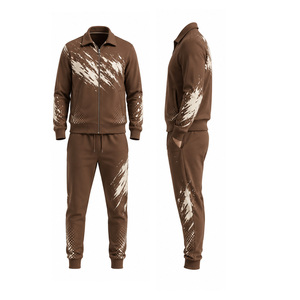 Ensemble de survêtement sportif pour hommes en gros, personnalisé, pour l'entraînement athlétique et la course, veste zippée et pantalon de jogging, fournisseur OEM ODM, usine sur mesure - Product Image 6