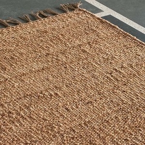 Geometric Natural Jute Area Rug Handwoven Solid Color Modern Living Room Bedroom Floor Carpet Durable Decor PET Friendly Extra - Product Image 5