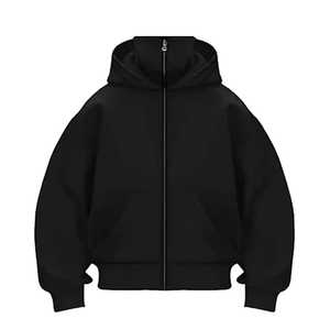 <b>Men's</b> Black Full <b>Face</b> <b>Mask</b> Zip Up Hoodie Windproof Ninja Balaclava Sweatshirt Custom Streetwear Jacket - Product Image 2