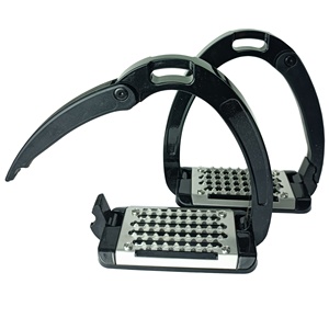 Étriers de cheval de qualité supérieure, plateforme large, antidérapants, confortables, soutien confortable pour la pratique de l'équitation, construction métallique durable - Product Image 2