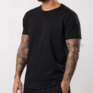 Custom Streetwear Men's Cotton/<b>Polyester</b> Knitted Oversized T-<b>Shirts</b> with Custom Logo Printing - Product Image 5