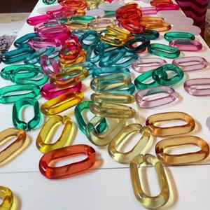 Chaîne de maillons transparents en résine époxy, grande taille, faits à la main, artistiques, pour décoration murale DIY, décoration de Noël, décoration de chambre d'ange personnalisée - Product Image 1