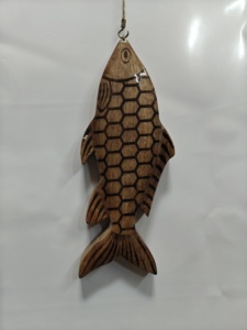 Poisson en bois en résine époxy, famille de poissons suspendus - Product Image 2