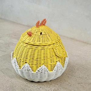 Handwoven Wicker Chick <b>Basket</b> for Kids <b>Easter</b> Toy Storage Nursery Decor Cute Bird Organizer Baby Room Hamper and Seasonal <b>Gift</b> - Product Image 1