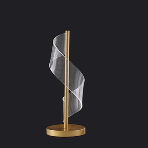 Elegant Spiral LED Table Lamp with Gold Iron Base and Clear Acrylic Shade Bedside <b>Night</b> <b>Light</b> for Bedroom Living Room - Product Image 2