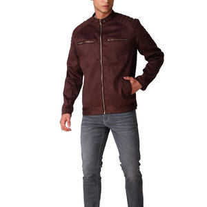 Veste en cuir pour homme style streetwear avec fermeture éclair sur le devant, style basique, design répondant à la demande du client - Product Image 5