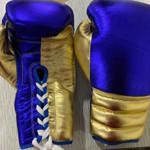 ถุงมือฝึกซ้อมมวย MMA หนังแท้สีน้ำเงินล้วน รุ่นใหม่ล่าสุด ปิดด้วยแถบตีนตุ๊กแก น้ำหนักเบา สำหรับการฝึกซ้อม ผลิตจากผ้าร่มเกาหลี - Product Image 4