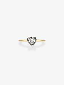 Custom 14k Solid Gold Heart Cut Lab Grown Diamond Solitaire Engagement <b>Rings</b> Georgian Setting Everyday Wear Modern <b>Stacking</b> Band - Product Image 1