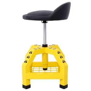 Sgabello da Meccanico Girevole Pneumatico a 360 Gradi per Carichi Pesanti con Ruote e Armadietto Portautensili Integrato - Product Image 6