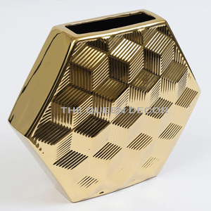 Jarrones de Flores Redondos de Metal Dorado de Estilo Contemporáneo para Sala de Estar, Comedor, Oficina y Decoración del Hogar - Product Image 4