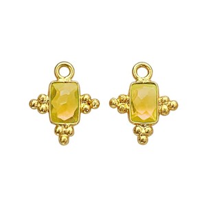 Breloques en quartz citrine 5x3 MM – Connecteurs rectangulaires en cristal pour la fabrication de bijoux (vente en gros) - Product Image 1